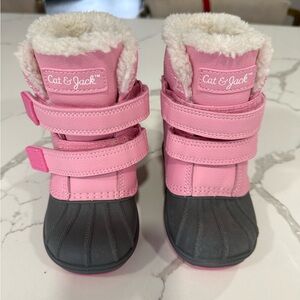 Cat & Jack Pink and Gray Winter Boots
